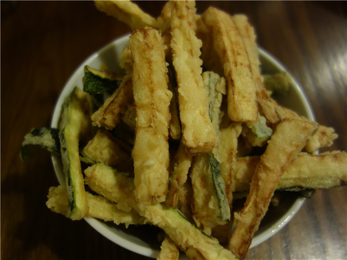 fried courgette strips
